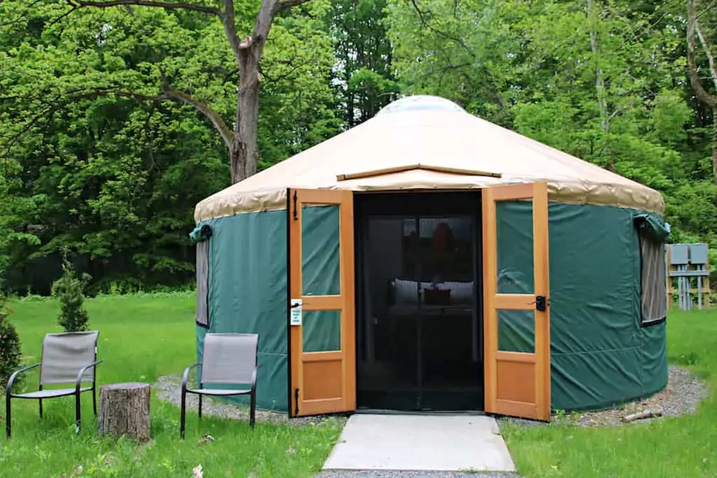 A yurt for rent in Himrod, New York. Photo source: Airbnb