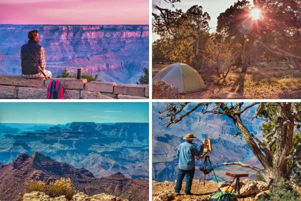 A collage of nature photos from Grand Canyon National Park