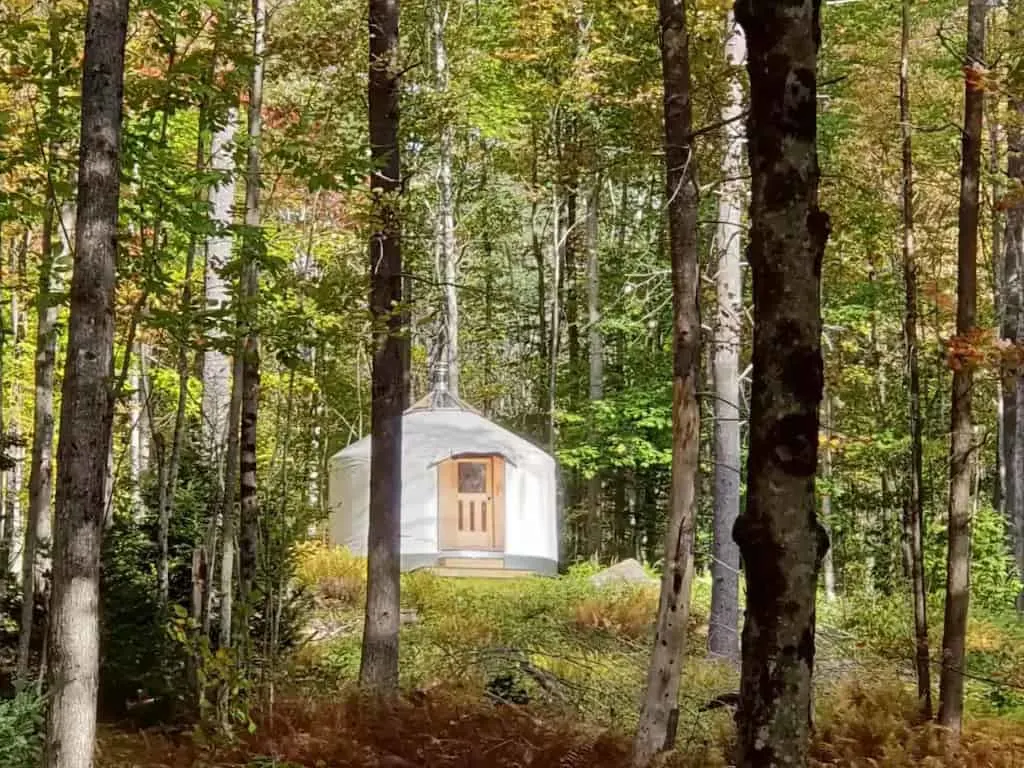 A yurt in the woods of New Hampshire. Photo source: Airbnb