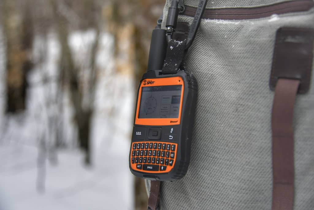 The SpotX satellite messaging system for hiking where there isn't cell service. 