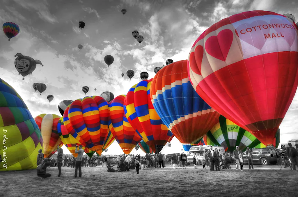 The Alburquerque International Balloon Festival from the ground. Photo credit: Nina of Wheelingit