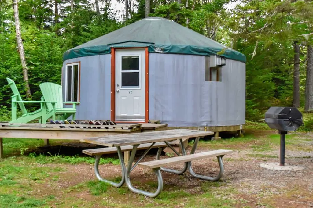 A yurt in Fundy National Park in New Brunswick, Canada.