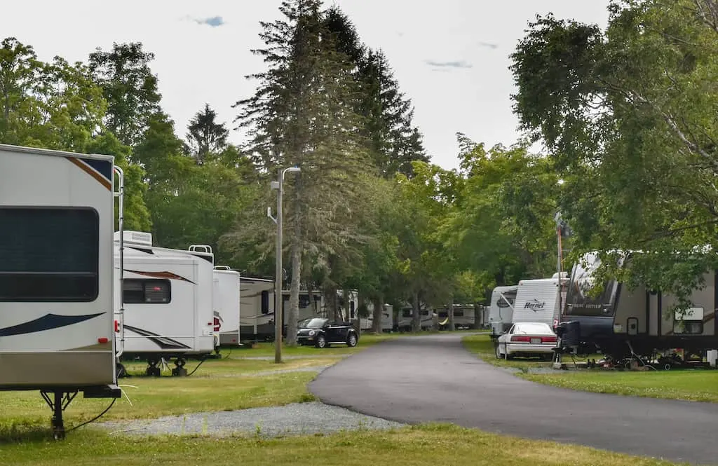 The RV area in Fundy National Park.