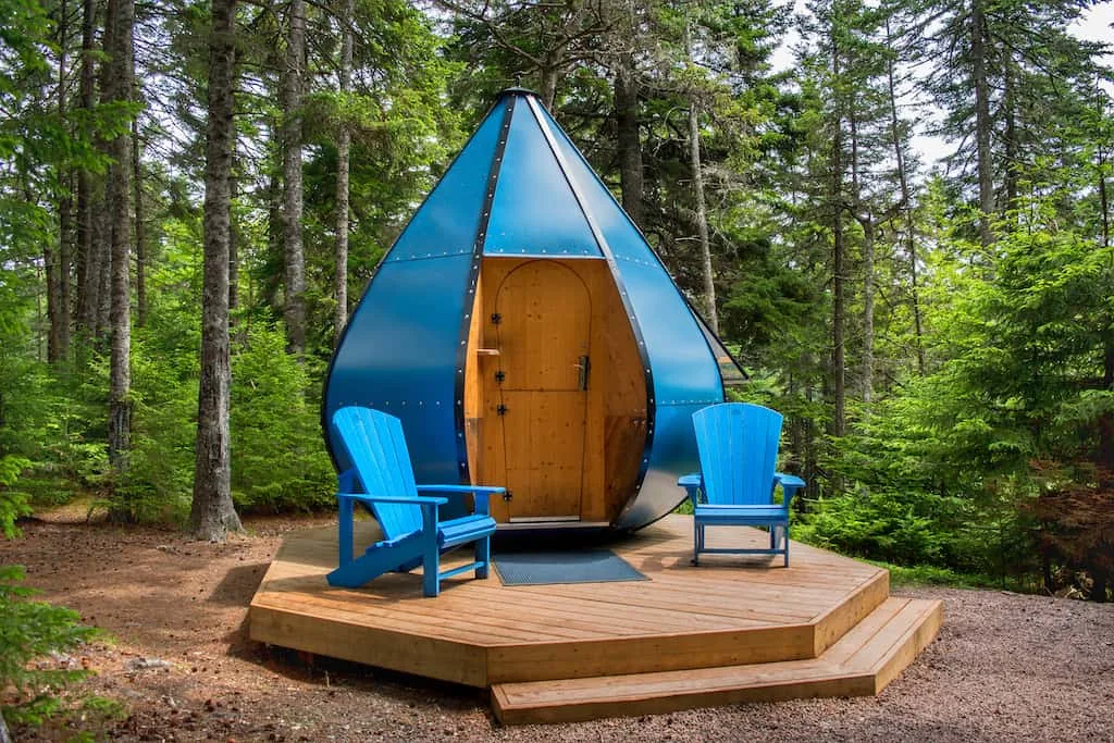 The Oasis camping pod in Fundy National Park, New Brunswick.