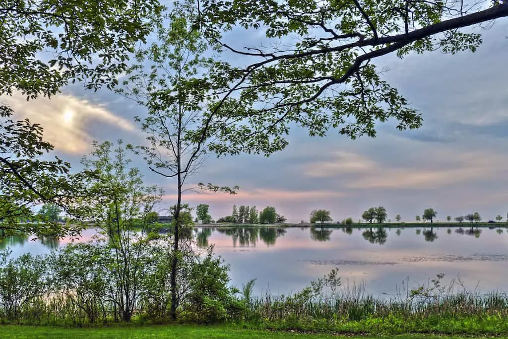 Beautiful Lake Ontario camping at Fair Haven Beach State Park in New York.