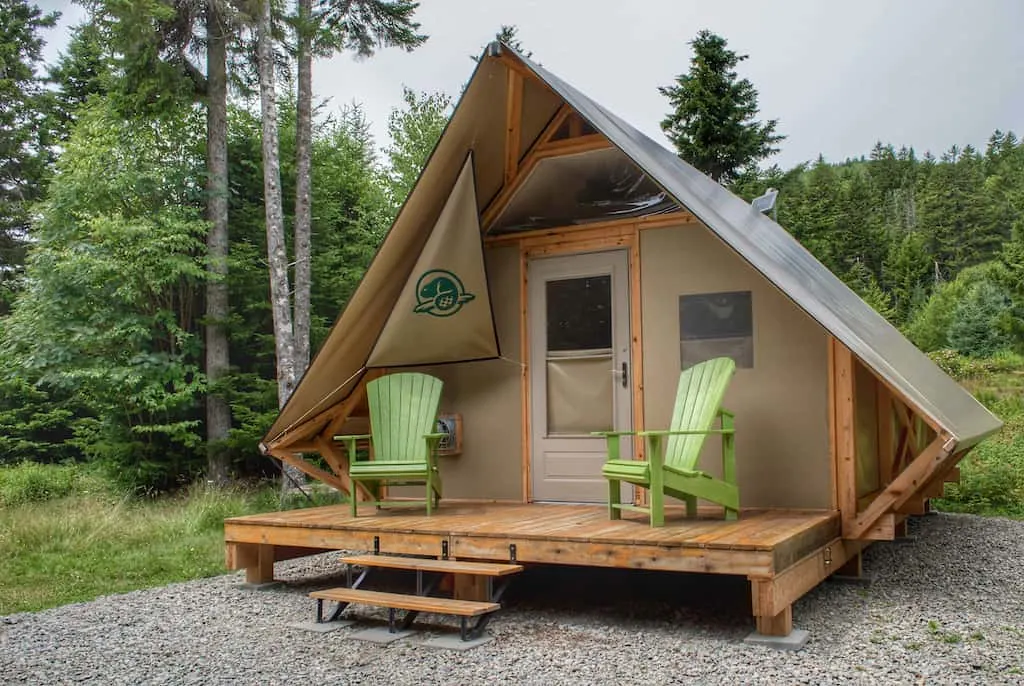 An oTENTik available for rent in Fundy National Park in New Brunswick, Canada.
