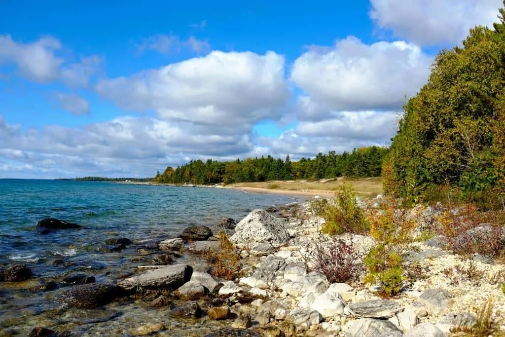 Negwegon State Park shoreline on Lake Huron.