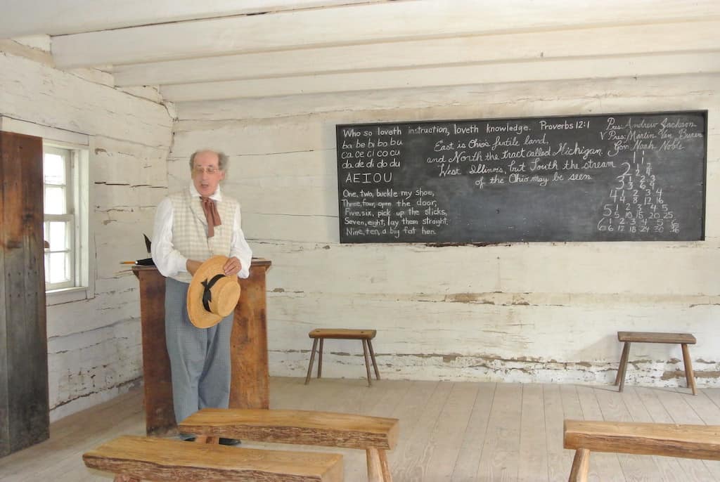 A teacher at Conner Prairie in Fishers, Indiana.