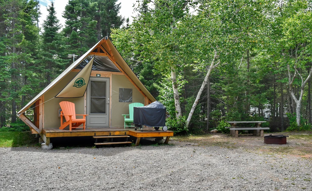 o'TENTik glamping in Cape Breton Highlands National Park.