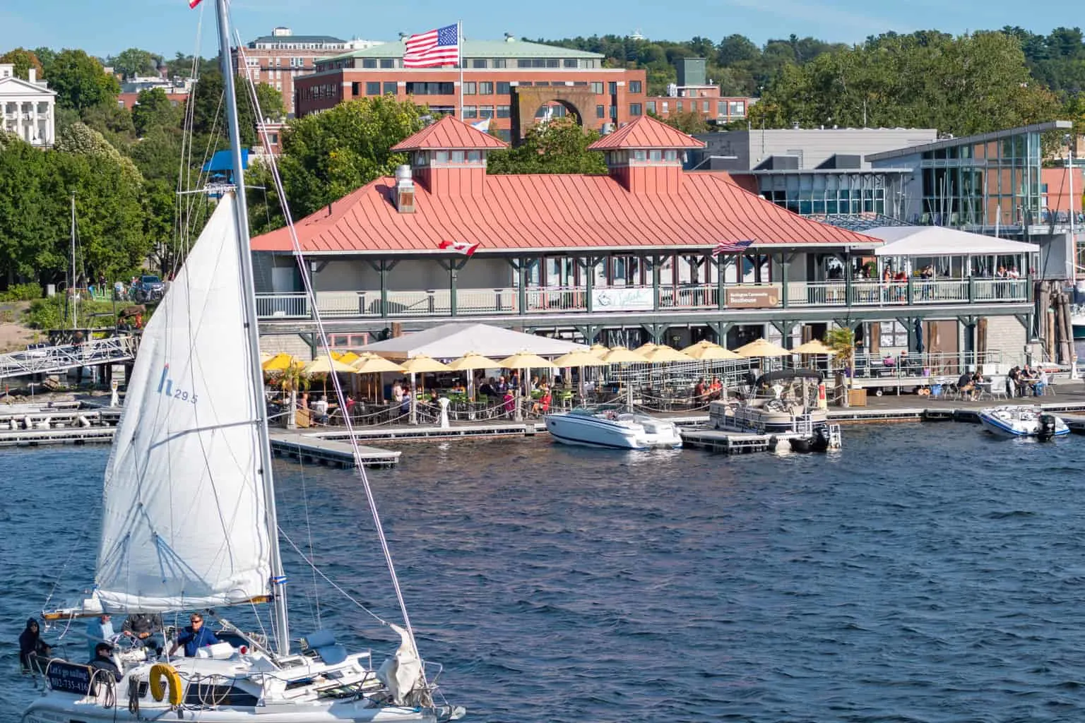 A sailboat on Lake Champlain near Burlington.