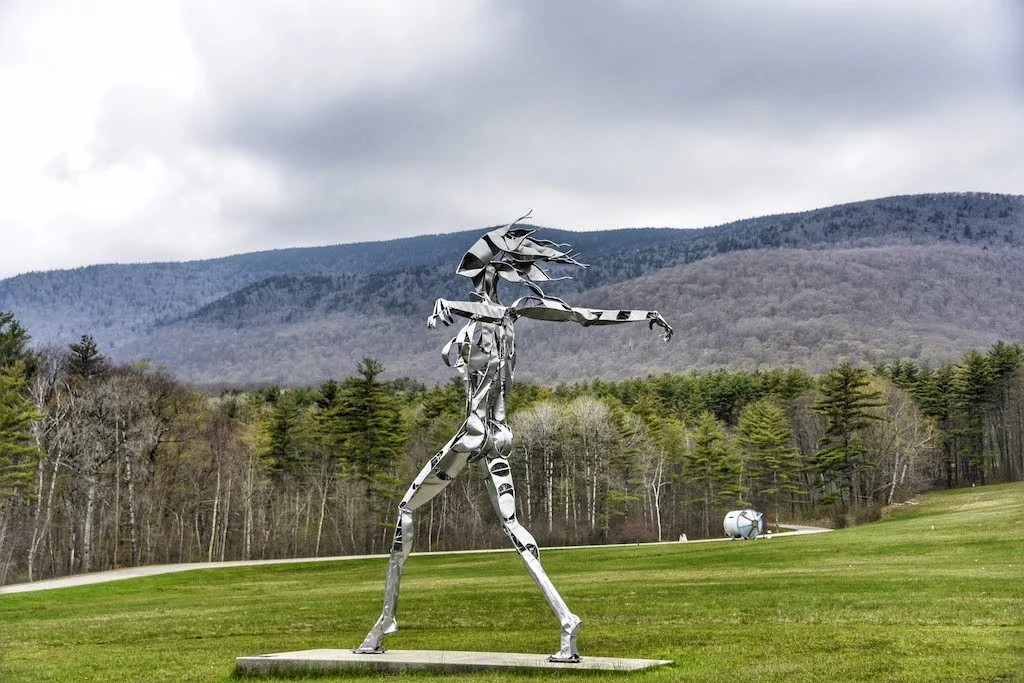 An outdoor sculpture in Manchester Vermont at the Southern Vermont Arts Center.