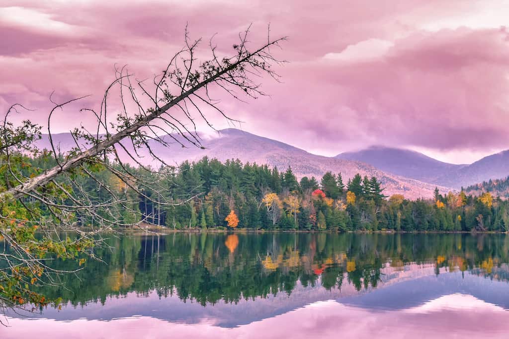 Heart Lake in Lake Placid during the fall foliage season. Copyright: Tara Schatz