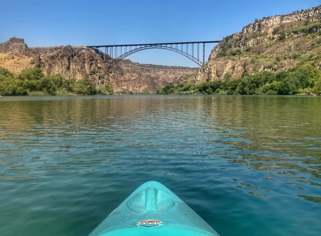 A view of Perrine Bridge in Twin Falls from a kayak on the Snake River. 