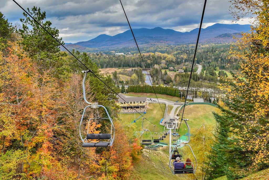 The Olympic Jumping Complex in Lake Placid, New York from the gondola.