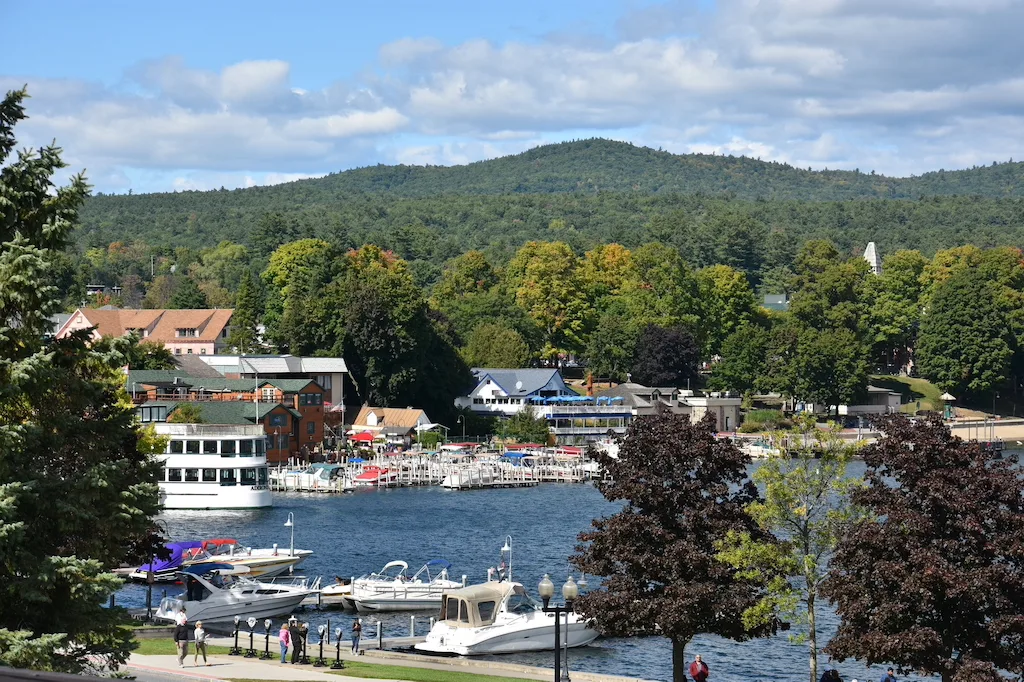 A view of Lake George Village from Fort William Henry in New York.