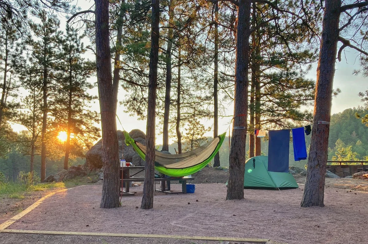 Tent site #32 at Horsethief Lake Campground.