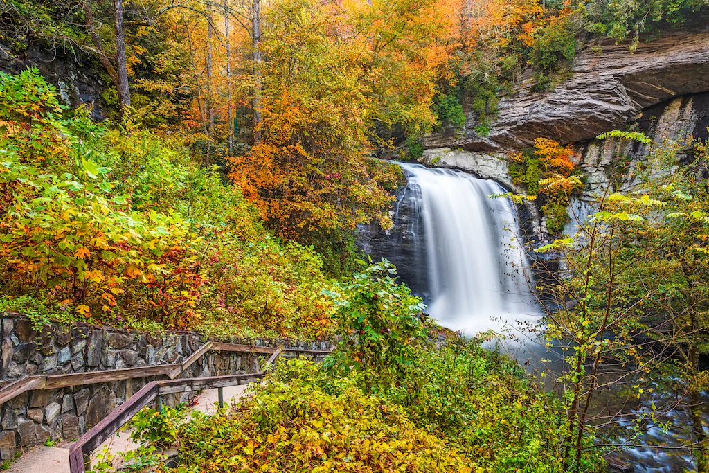 Looking Glass Falls in Pisgah National Forest, North Carolina.