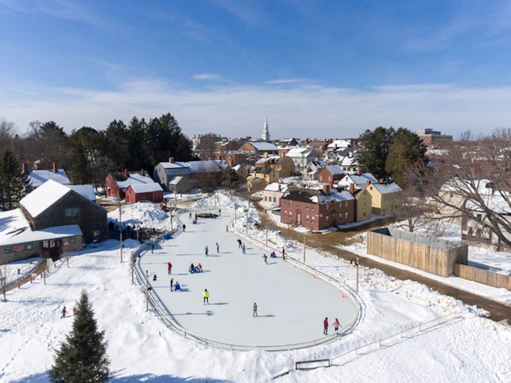 The outdoor ice skating rink at Strawbery Banke Museum. Photo credit: Strawbery Banke