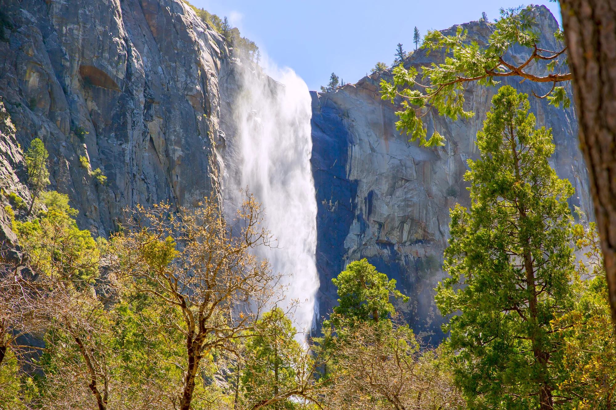 Bridalveil Fall in Yosemite National Park in California.