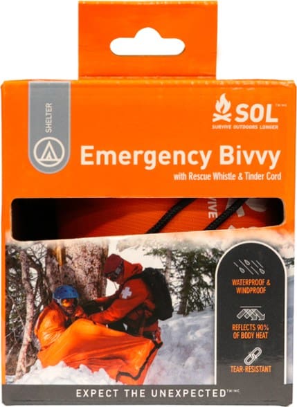 Emergency bivvy sleeping bag for hikers.