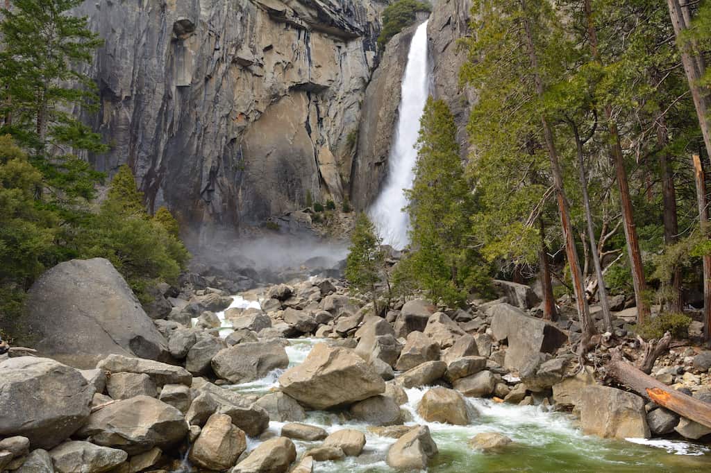 Lower Yosemite Falls in Yosemite National Park, California. 