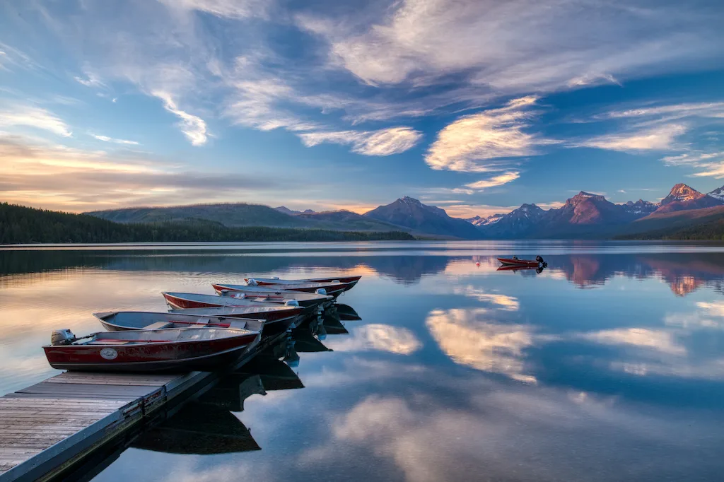 Sunset on Lake McDonald in Glacier National Park.