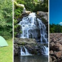 A collage of photos featuring Hickory Run State Park in Pennsylvania