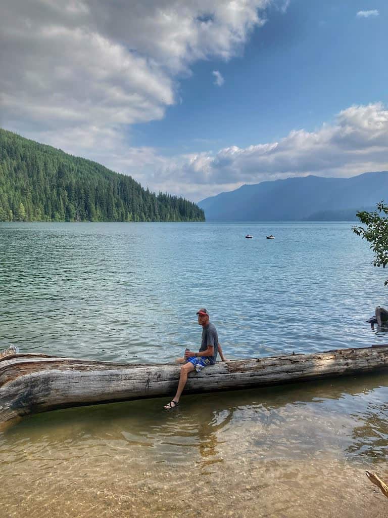 Eric enjoying the water in Kachess Lake in Washington.
