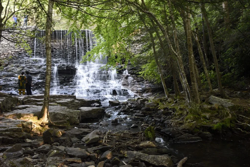 A waterfall on the Shades of Death Trail in Hickory Run State Park in Pennsylvania.