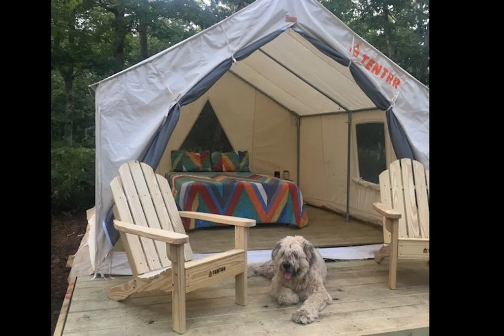A glamping tent on Martha's Vineyard, courtesy of Tentrr.