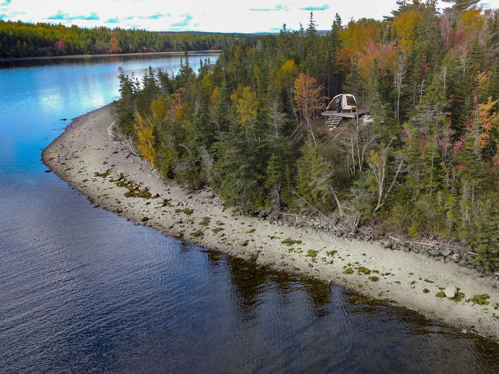 A Cape Breton glamping yurt on the waterfront. 