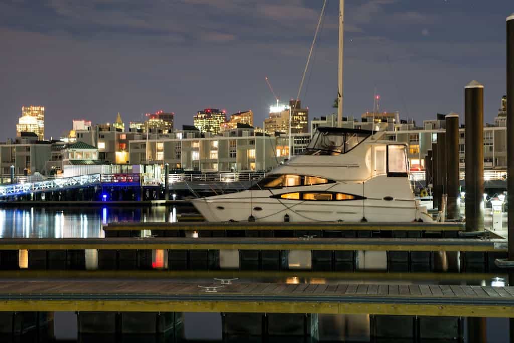 A yacht vacation rental in Boston Harbor, Massachusetts.
