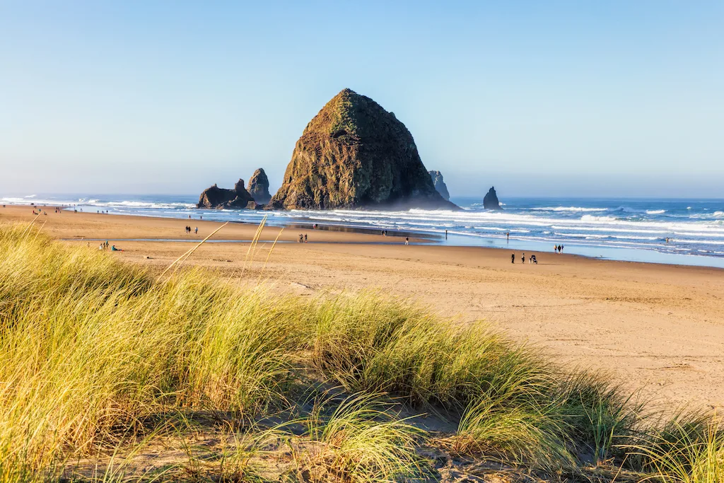 Haystack Rock off of Cannon Beach on the Oregon Coast.