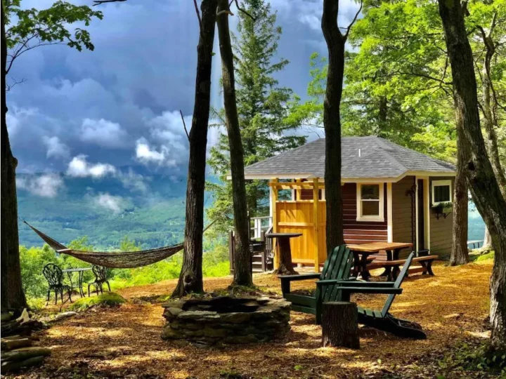 A glamping cabin in Massachusetts