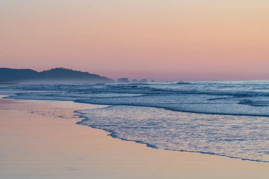 Sunset at Nehalem Beach, Manzanita, OR.