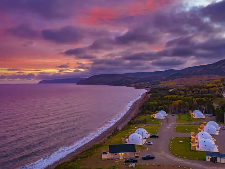 glamping domes on Cape Breton Island.