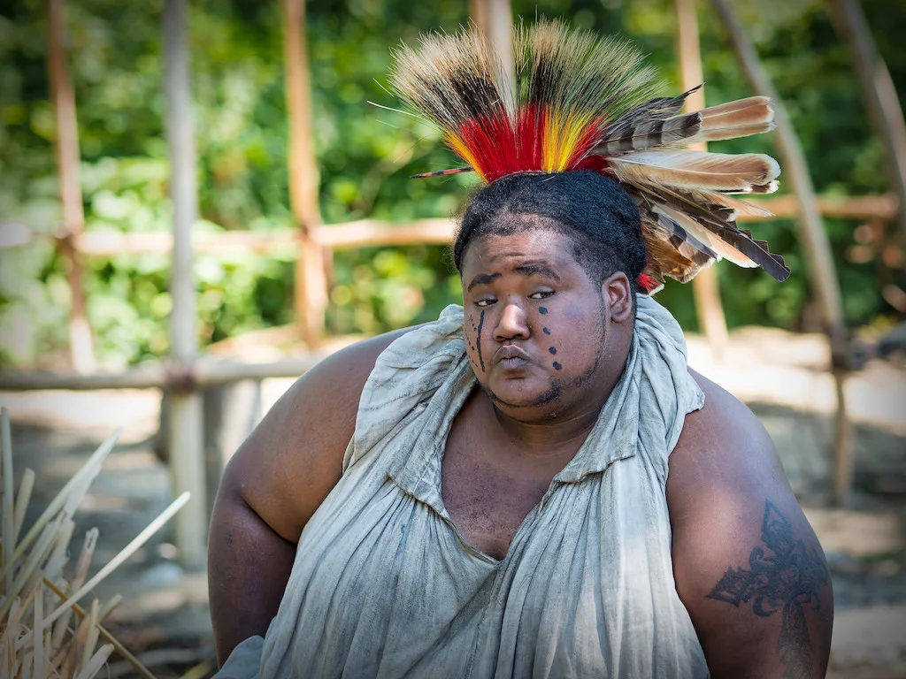 A member of the Wampanoag tribe at Plimouth Plantation in Massachusetts.