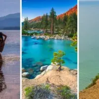 A collage of photos featuring the best lake vacations for families.