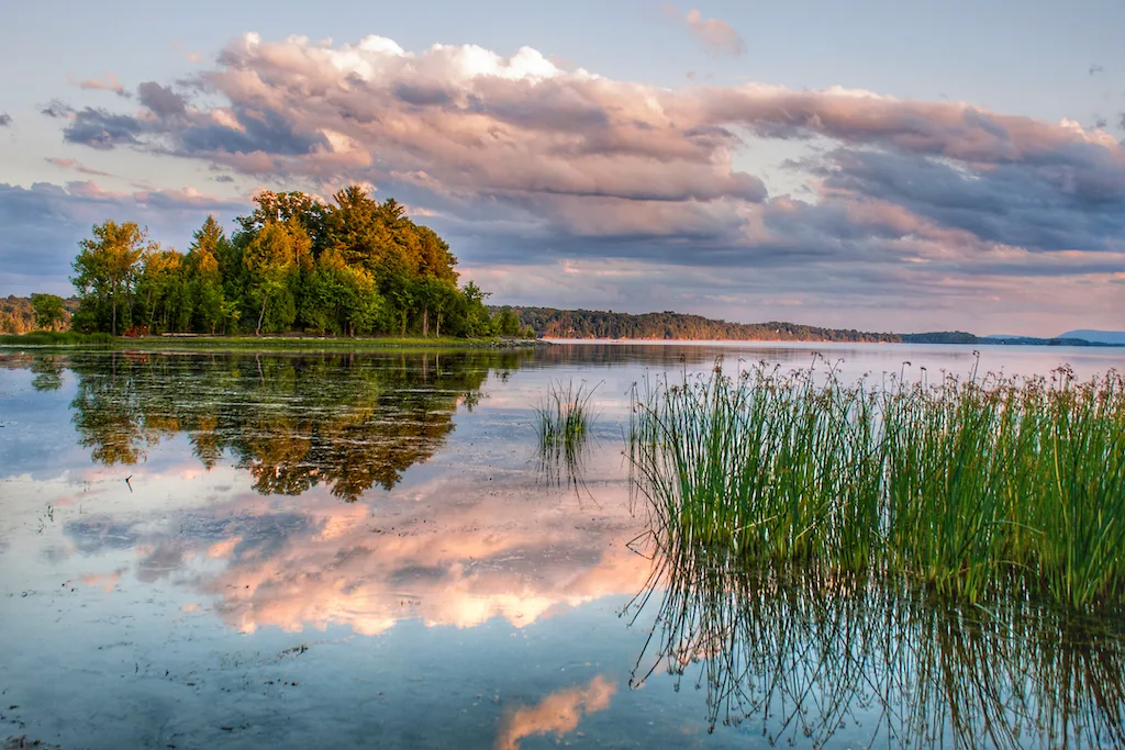 sunset at Button Bay on Lake Champlain.