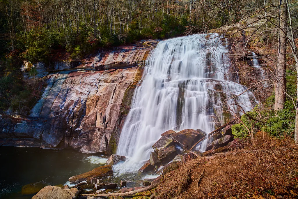 Rainbow Falls in Gorges State Park near Sapphire in North Carolina.