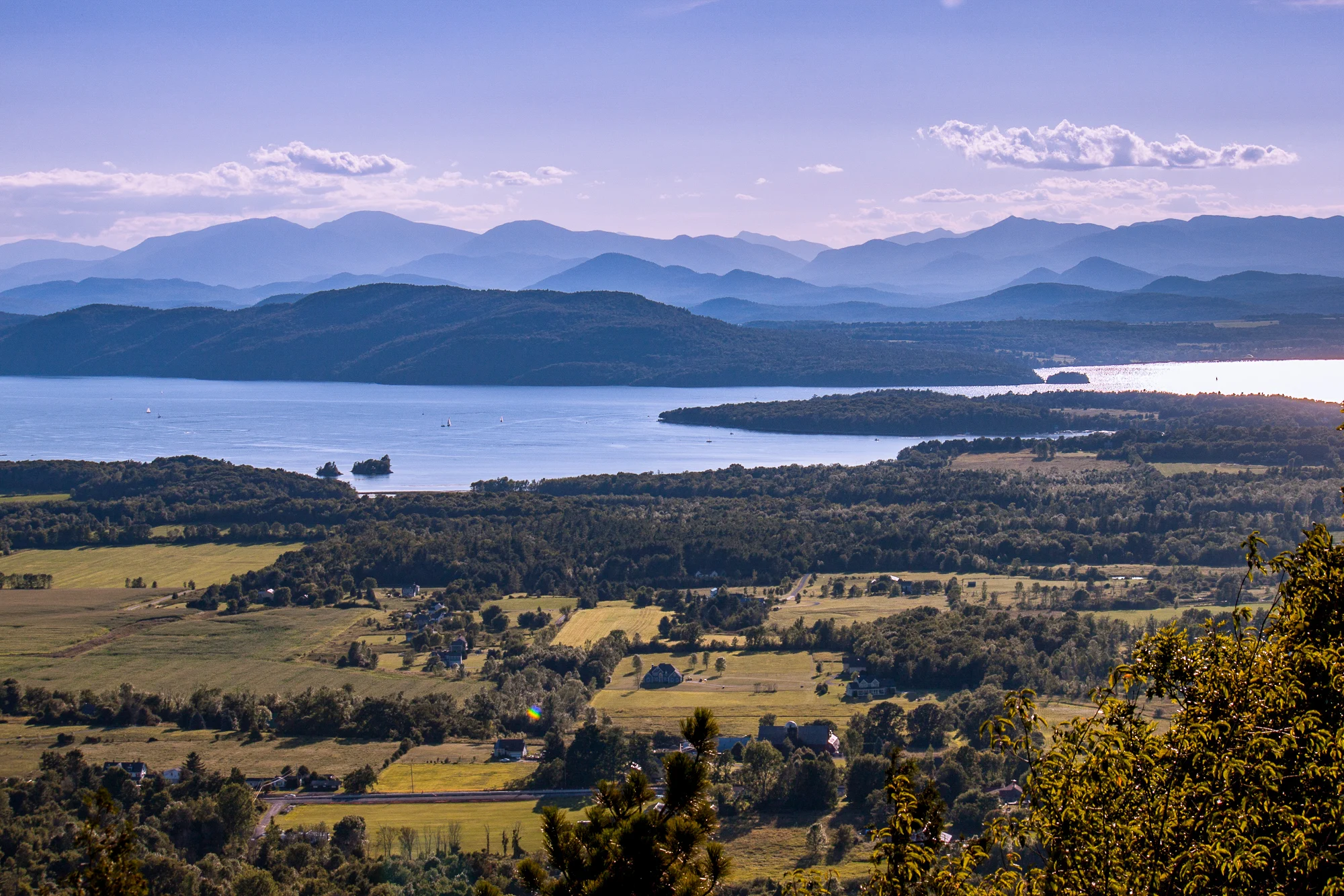 Mount Philo State Park views of Lake Champlain in Vermont. 