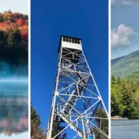 A collage of photos featuring easy hikes in Southern Vermont.