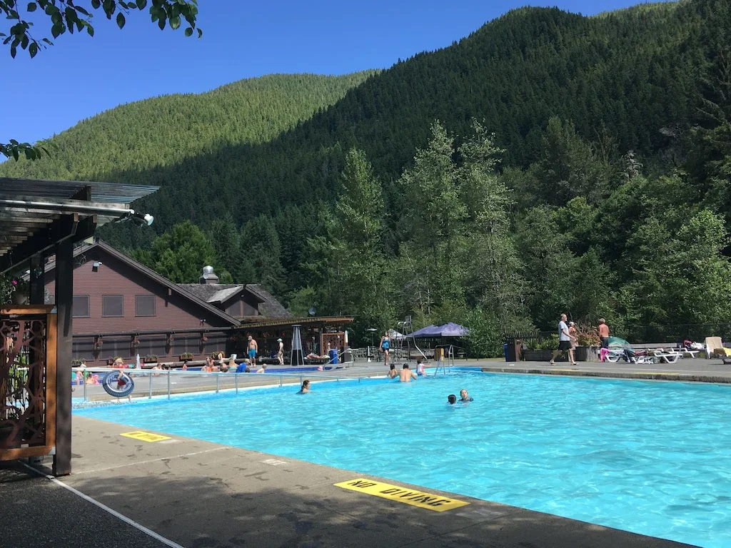 The main pool at Sol Duc Hot Springs Resort in Olympic National Park.