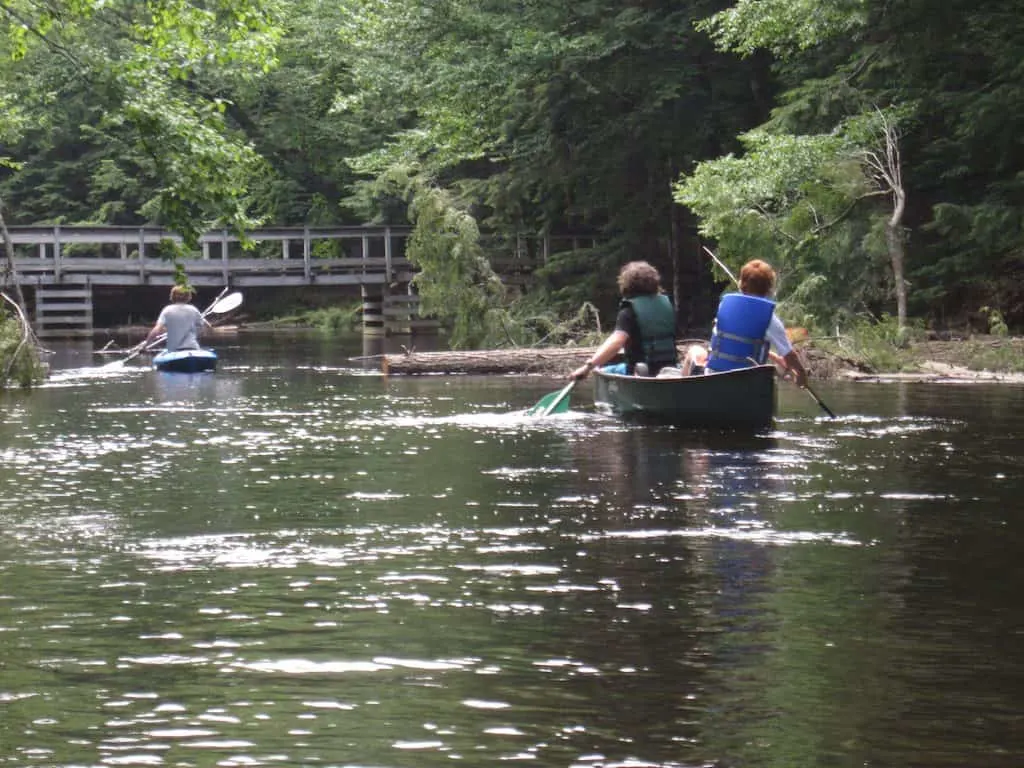 Paddling Fish Creek in the Adirondacks of New York.