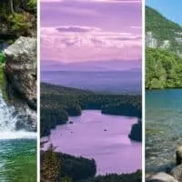 A collage of beautiful hiking trails in northern Vermont