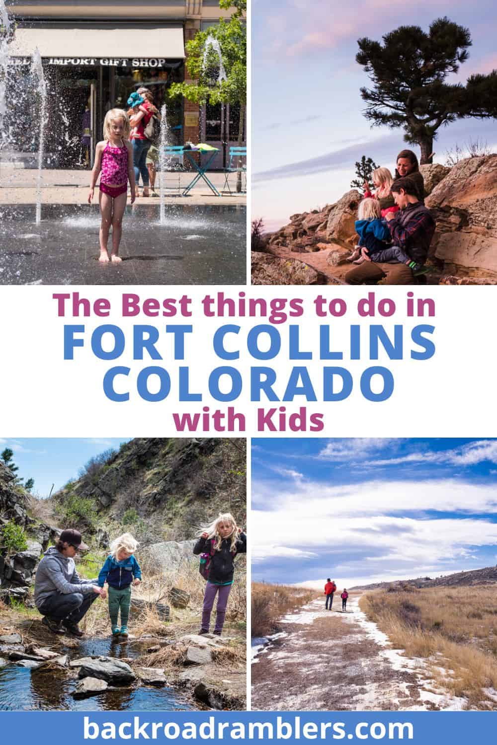 A collage of photos featuring kids in Fort Collins, Colorado.