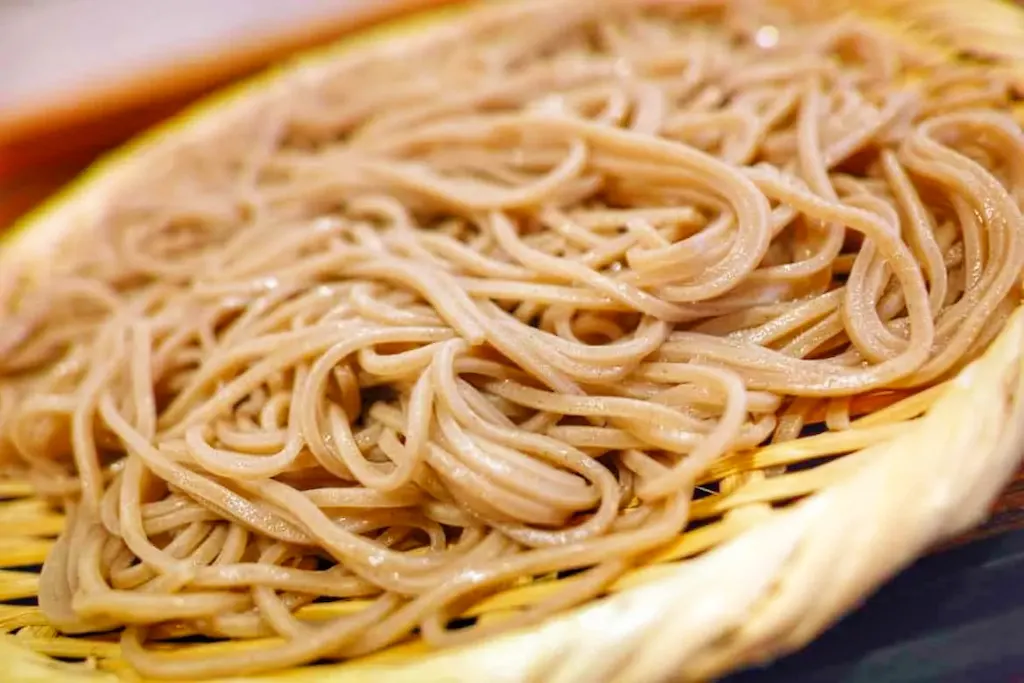 A plate of spicy peanut noodles for camping. 