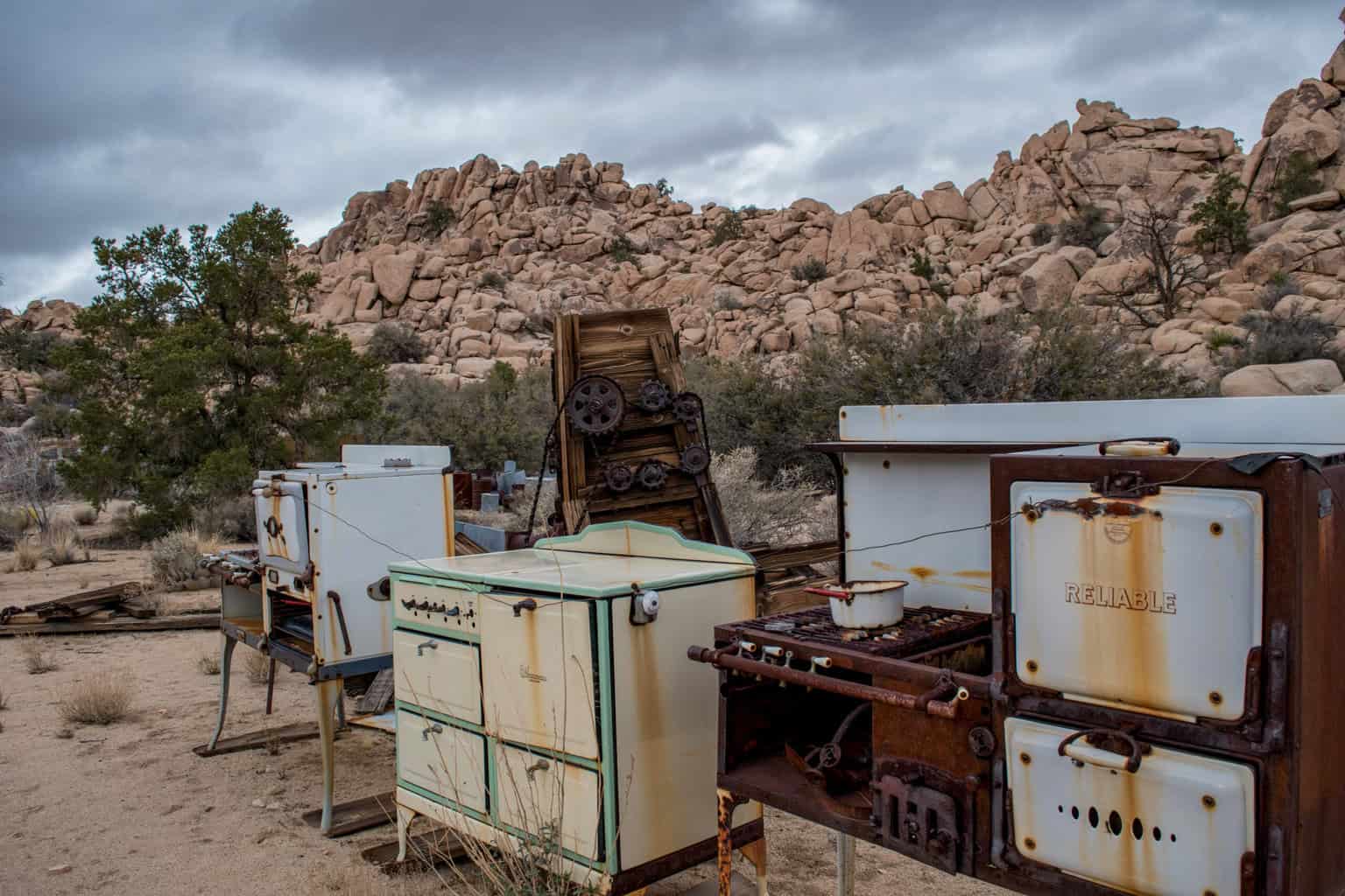 Cast-off appliances at Keys Ranch in Joshua Tree National Park. 