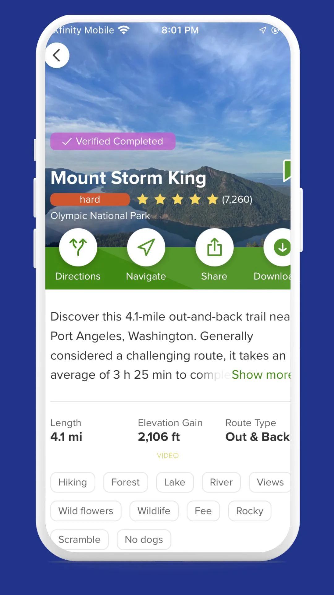 Screenshot of the Alltrails Pro app in use. 