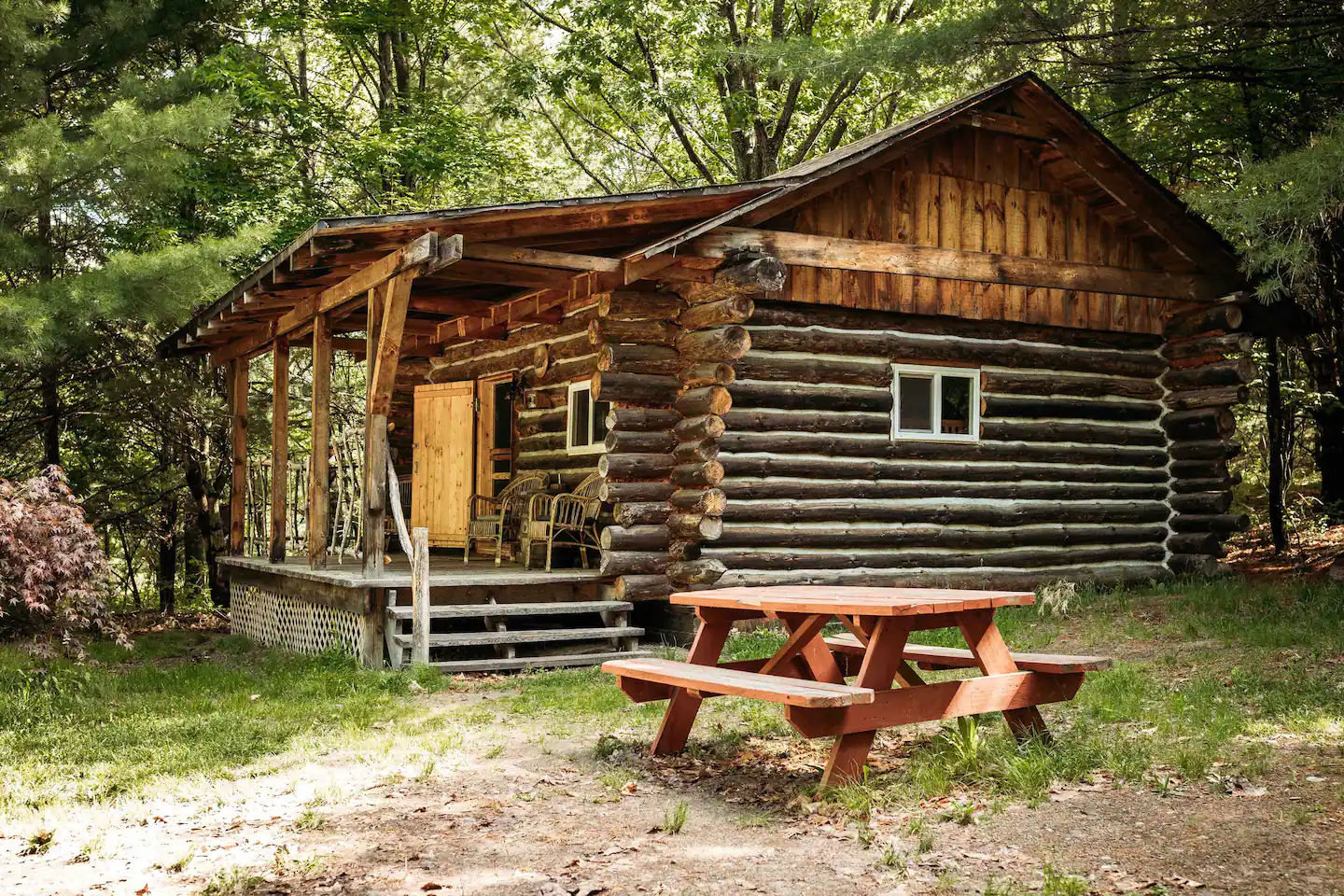 A log cabin for rent in New York's Finger Lakes region. Photo credit: Airbnb